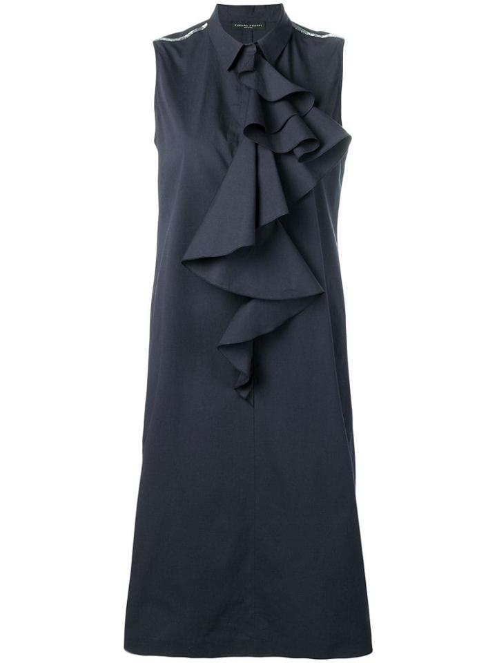 Fabiana Filippi Navy Ruffled Dress - Blue