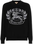 Burberry Bilston Logo Intarsia Wool Blend Jumper - Black