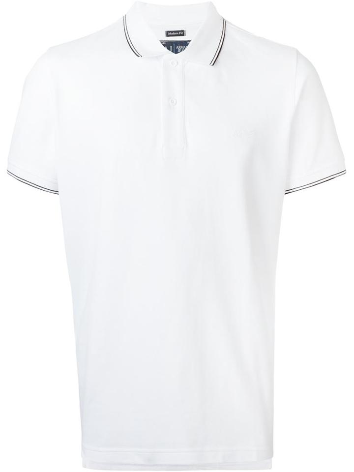 Armani Jeans Collar And Sleeve Trim Detail Polo Shirt