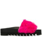Joshua Sanders Faux-fur Slider Sandals