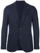 Lardini Fitted Single Breasted Blazer, Men's, Size: 46, Blue, Cupro/viscose/wool