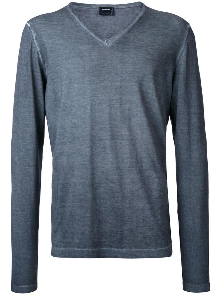 Jil Sander V-neck Jumper, Men's, Size: 50, Grey, Cotton
