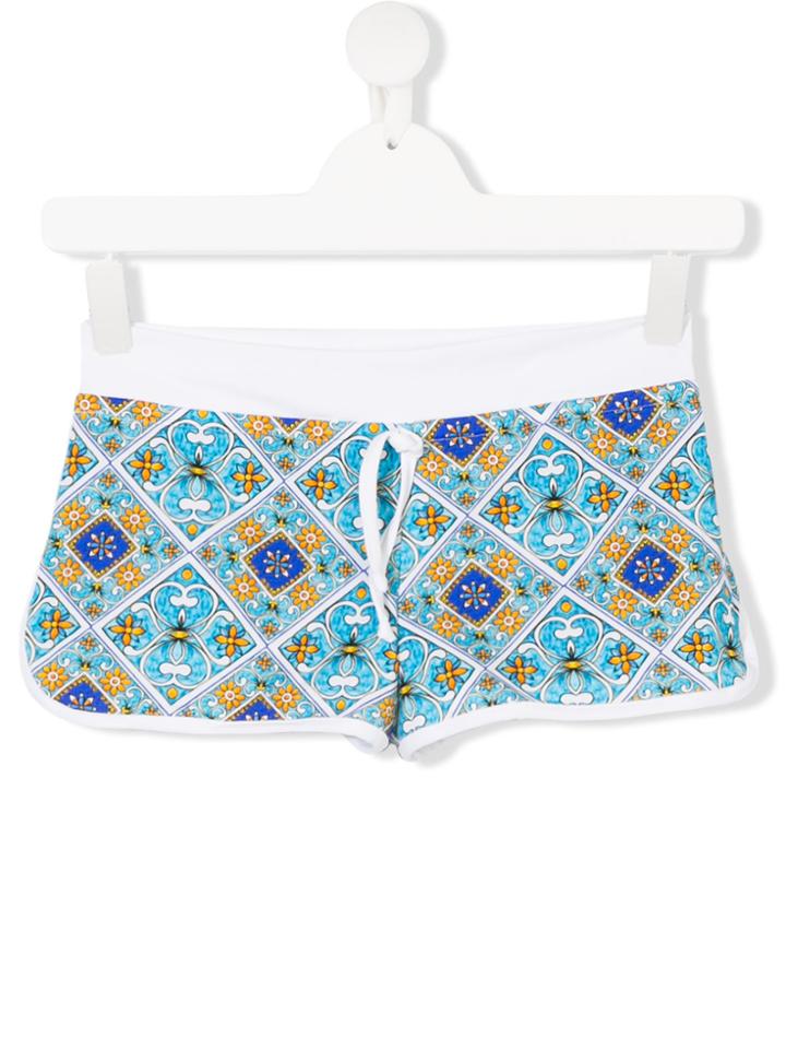 Mc2 Saint Barth Kids Floral Print Shorts - White