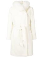 Max Mara Studio Fitted Belted Coat - White