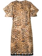Dresscamp Animal Print Dress, Women's, Size: 36, Brown, Cotton
