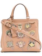 Valentino Valentino Garavani Joylock Medium Tote With Floral Appliqués