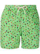 Mc2 Saint Barth Sushi Print Lightning Swimming Shorts - Green