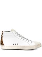 P448 Leopard Print High-tops - White