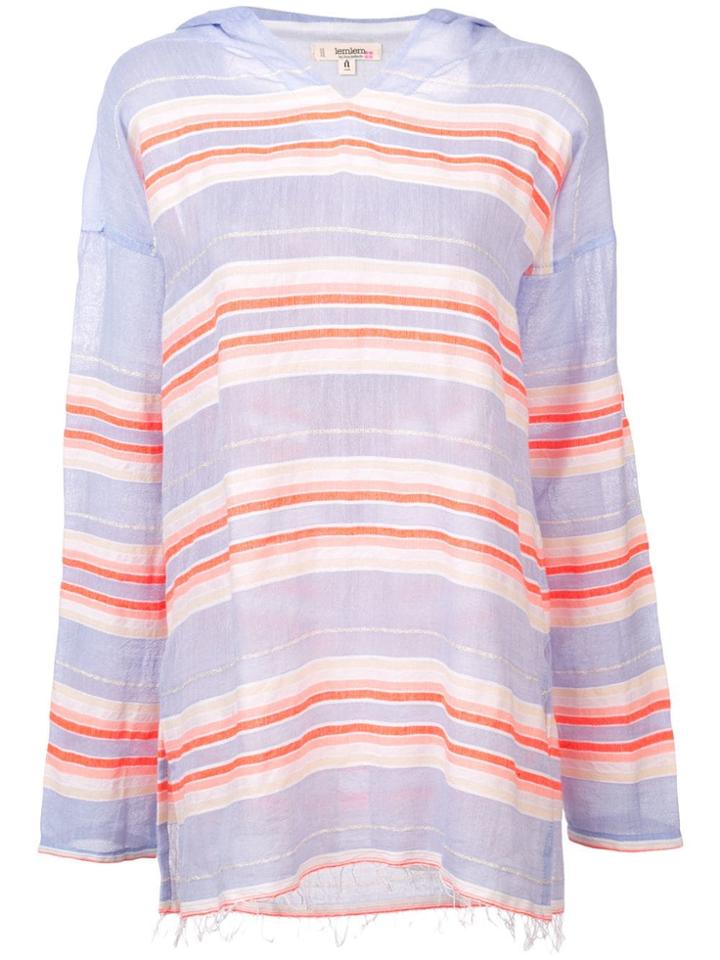 Lemlem Fiesta Stripe Hooded Top - Pink