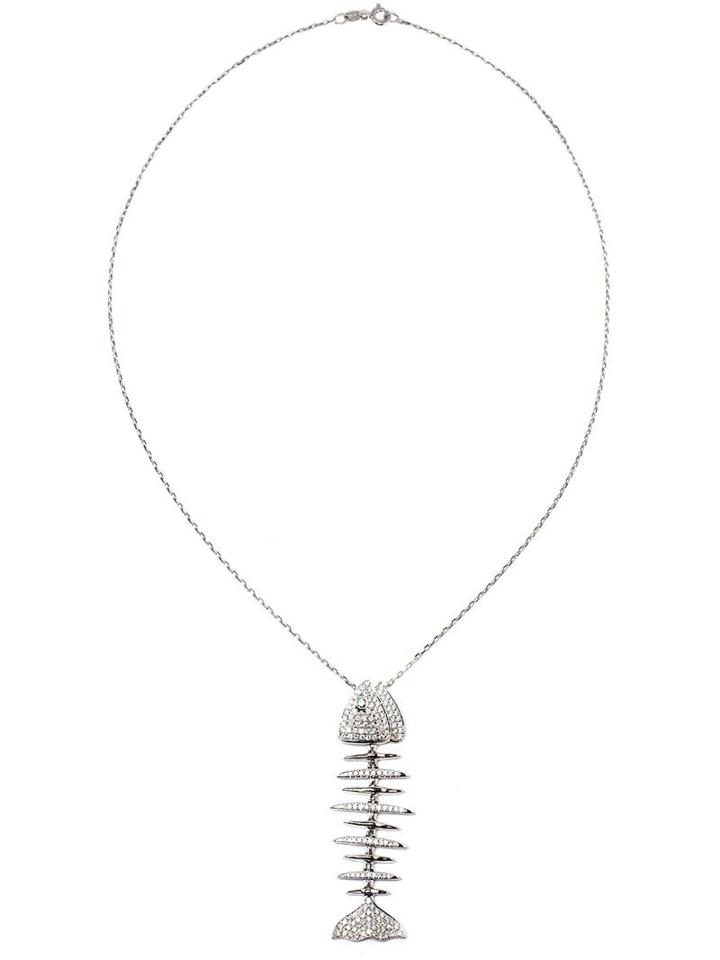 Kamushki 18kt White Gold, Diamond And Sapphire Necklace
