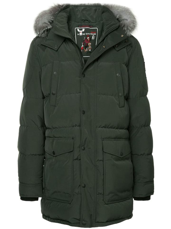 Moose Knuckles Quilted Down Coat - Green