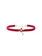 Daniela Villegas Velvet Love Arrow Choker - Red