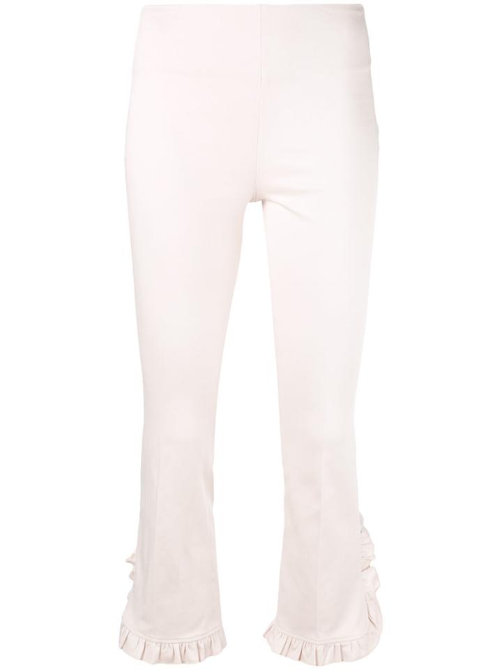 Ruched Hem Cropped Trousers - Women - Cotton/spandex/elastane - 38, Pink/purple, Cotton/spandex/elastane, L'autre Chose