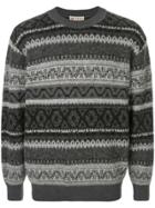 Gucci Pre-owned Geometric Intarsia Pattern Jumper - Black