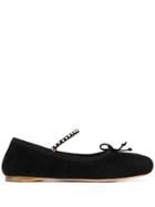 Miu Miu Crystal-embellished Ballerina Flats - Black