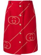 Gucci Gg Logo Skirt - Red