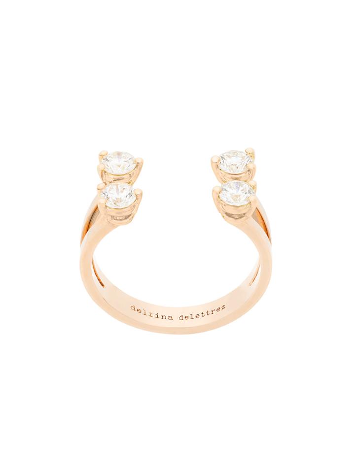 Delfina Delettrez 18kt Champagne Gold Dots Diamond Ring - Metallic