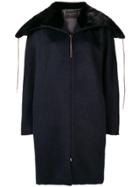 Fabiana Filippi Fur-trim Zipped Cardigan - Blue