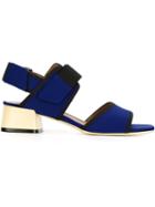 Marni Neoprene Low Sandals, Women's, Size: 40, Blue, Leather/neoprene