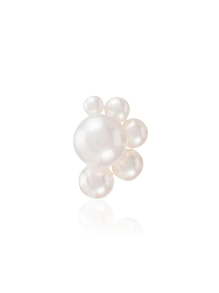 Sophie Bille Brahe 14kt Gold Federico Pearl Earring - White