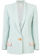 Versace Vintage Printed Cropped Jacket - Blue