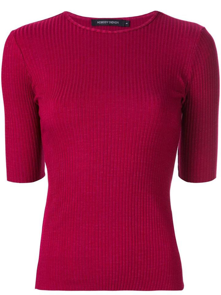 Nobody Denim Luxe Rib T-shirt - Purple