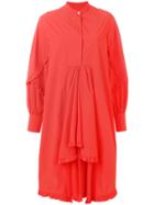Msgm Balloon Sleeve Ruffle Detail Dress - Red