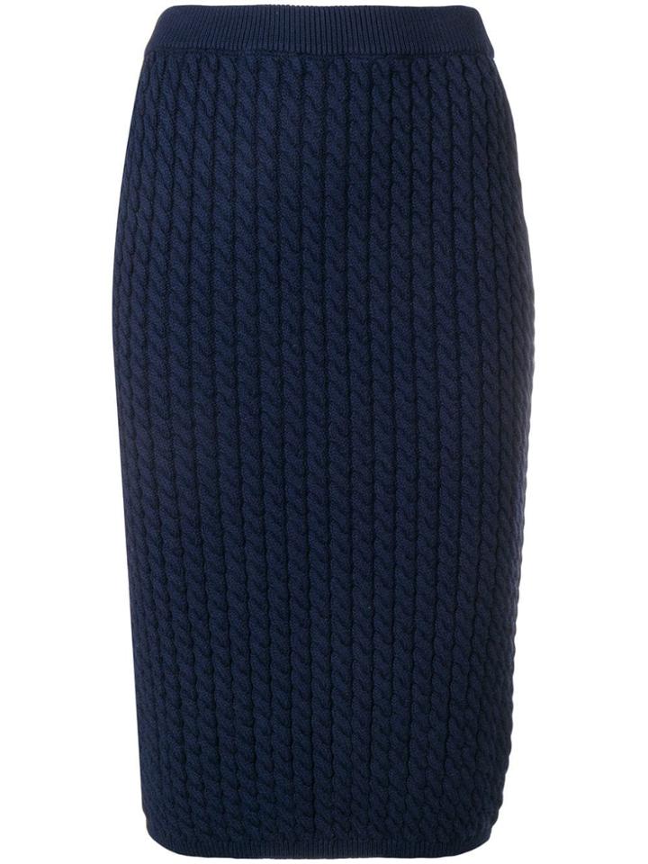 Alessandra Rich Cable Knit Skirt - Blue