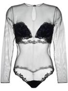 La Perla 'secret Story' Bodysuit, Women's, Size: 3, Black, Silk/cotton/polyamide/spandex/elastane