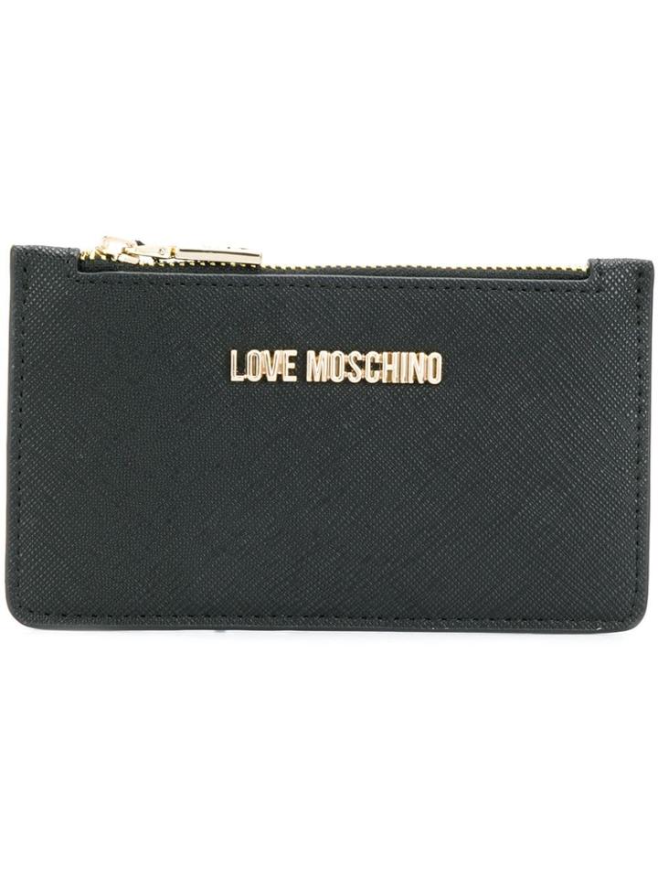 Love Moschino Zipped Saffiano Card Holder - Black