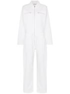 A Plan Application Relaxed Fit Four Pocket Cotton Jumpsuit - White