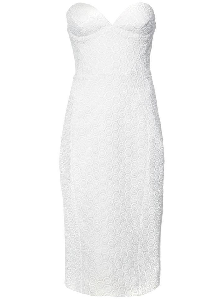 Christian Siriano Strapless Fitted Dress, Women's, Size: 2, White, Silk/cotton