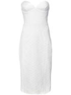 Christian Siriano Strapless Fitted Dress, Women's, Size: 2, White, Silk/cotton