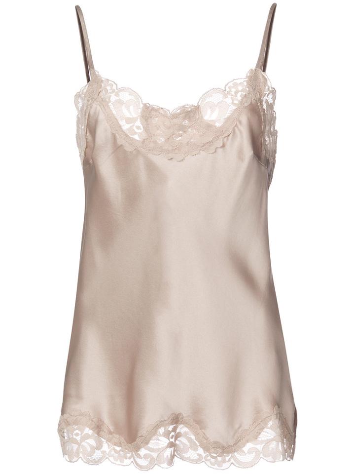 Gold Hawk - Silk Top With Lace Detail - Women - Silk - Xs, Nude/neutrals, Silk