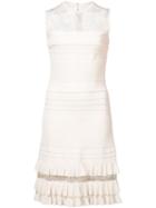 Elie Saab Lace Panel Dress, Women's, Size: 8, White, Viscose/polyester/polyamide/cotton