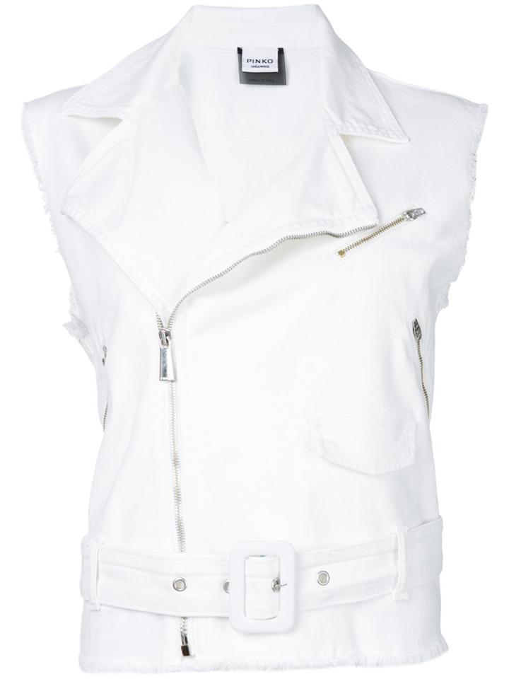 Pinko Sleeveless Denim Jacket - White