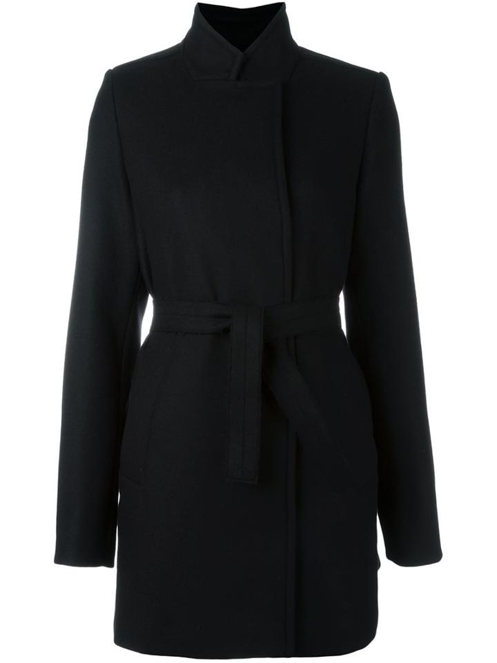 Proenza Schouler Belted Short Coat, Women's, Size: 8, Black, Cotton/nylon/polyester/wool