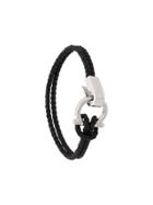 Salvatore Ferragamo Braided Rope Bracelet - Black