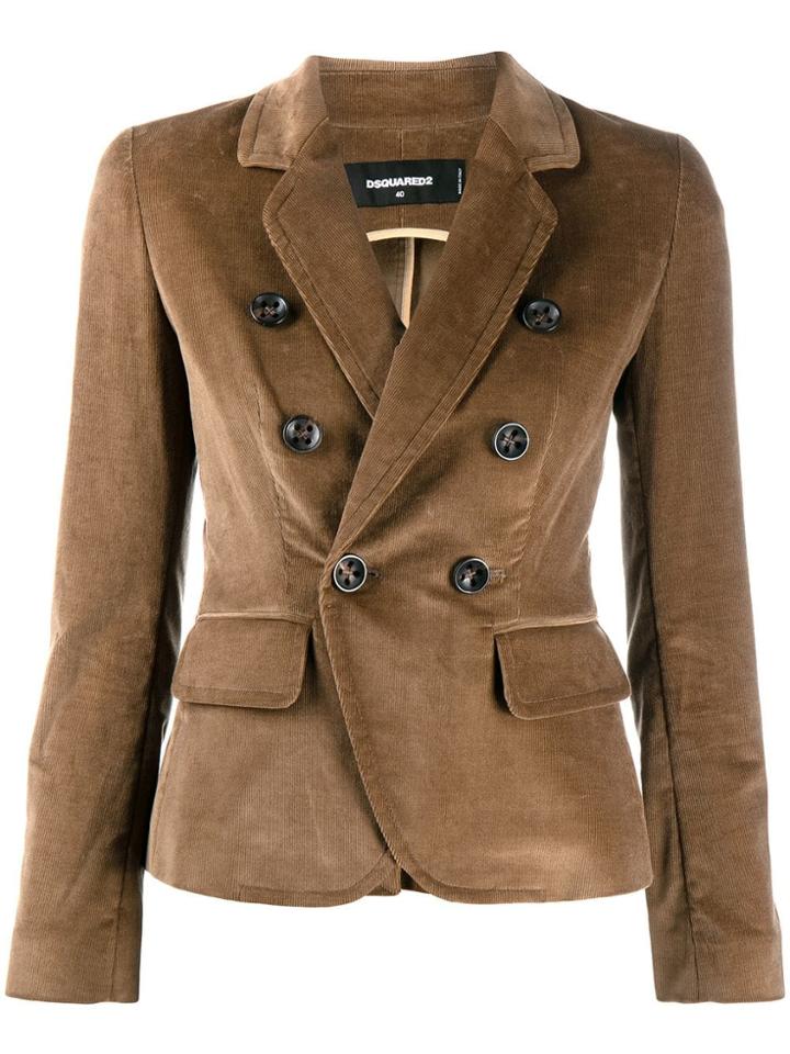 Dsquared2 Double-breasted Corduroy Blazer - Neutrals