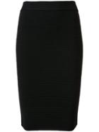 T By Alexander Wang Ribbed Pencil Skirt, Women's, Size: Medium, Black, Nylon/spandex/elastane/rayon