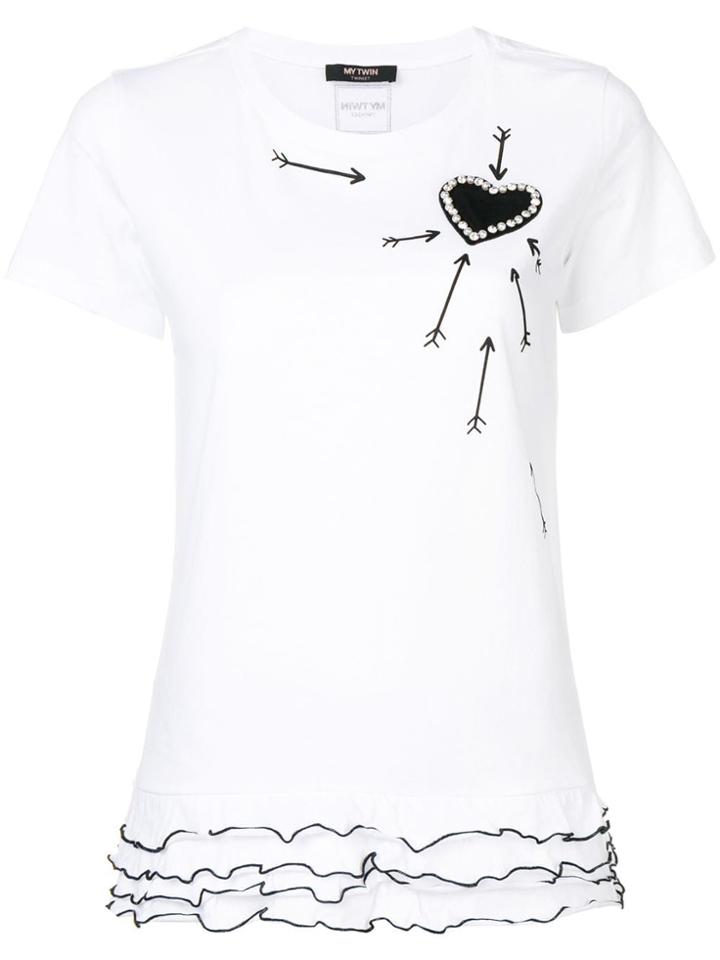 Twin-set Frill Trim T-shirt - White