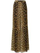Moschino Flared Leopard Print Trousers - Neutrals