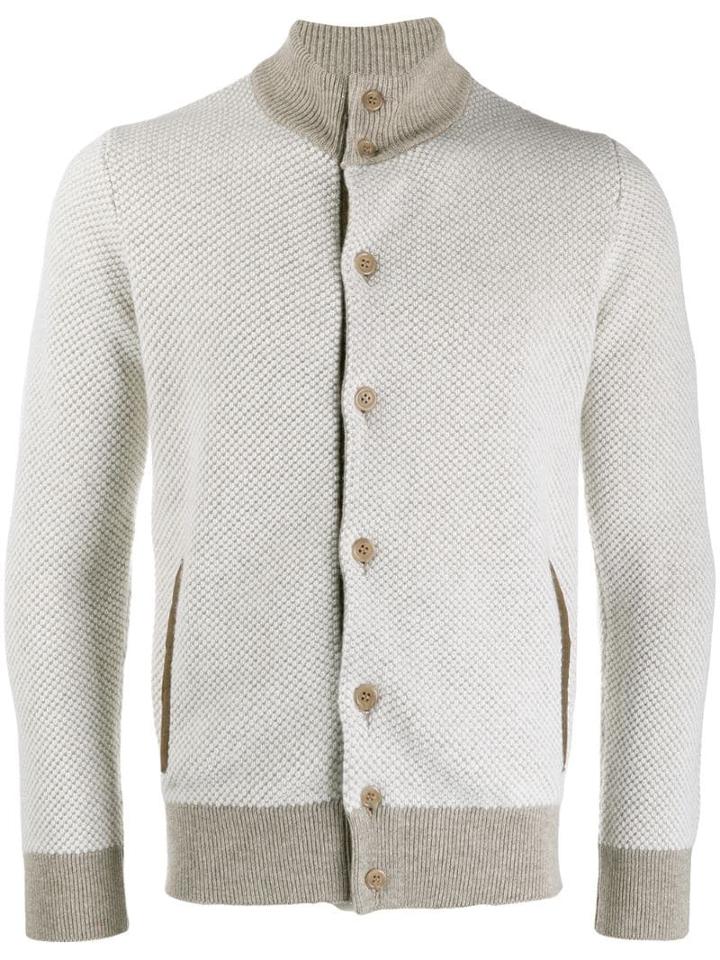 Doriani Cashmere V-neck Cardigan - Neutrals