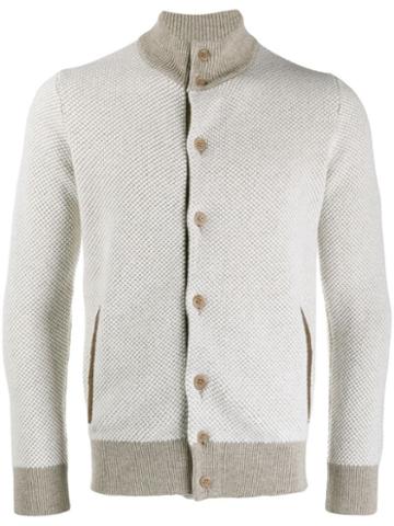 Doriani Cashmere V-neck Cardigan - Neutrals
