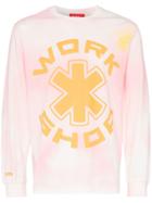 032c Cosmic Tie-dye Logo Print Long-sleeved Cotton T-shirt - Pink