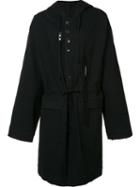 Damir Doma Buttoned Hooded Coat, Men's, Black, Cotton/polyamide/virgin Wool