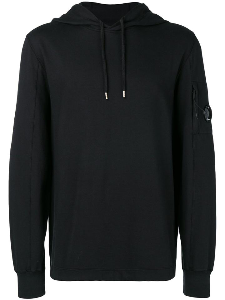 Cp Company Lens Sleeve Pocket Hoodie - Black
