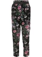 Ganni Floral Print Cropped Trousers, Women's, Size: Small, Blue, Viscose