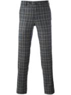 Pt01 Checked Slim Fit Trousers, Men's, Size: 46, Grey, Virgin Wool