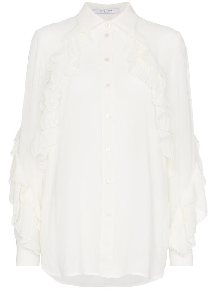 Givenchy Ruffle Button Down Shirt - White